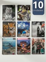 Pack 10 Cuadernos Universitario Animal & Places Ross 7mm de 100 hojas Diseños Surtidos