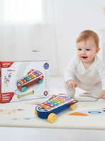 Xilófono Cohete Piano Carrito de Arrastre Juguete Educativo para Bebé Niño Niña