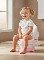 Pelela Inodoro Baño Entrenador Portátil Niña Rosa Asiento Acojinado