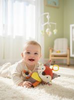 Juguete Peluche Animales Sensorial Mordedor Y Sonajero Diseño Zorrito para Niña y Niño