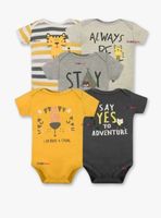 Pack 5 Bodys Niños Manga Corta Tedmimak 100% Algodón Baby Tiger