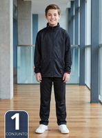 Conjunto Escolar Buzo Pantalón Y Polerón Tela Sintética Niños Unisex Azul 3 a 16 años