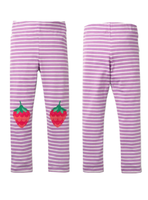 Calzas Niña Fresas Morado Con Rayas Blancas Jump Kids 100% Algodón
