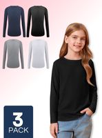 Pack 3 Camisetas Polera Polar Primera Capa Colores Surtidos Niña