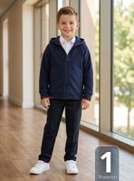 Polerón Escolar Polar Con Capucha Niño Unisex Azul 5 a 12 años