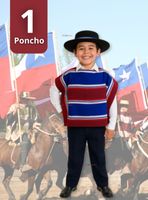 Poncho Manta Huaso Cueca Fiestas Patrias Para Niños