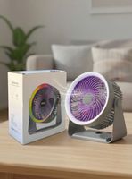 Mini Ventilador De Mesa Gris Silencioso Portátil Recargable USB