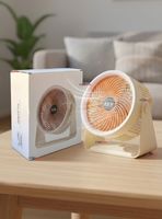 Mini Ventilador De Mesa Beige Silencioso Portátil Recargable USB