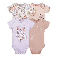 Pack de 4 Bodys Bebé Niña Tedmimak Manga Corta Coneja