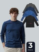 Pack 3 Camiseta Beatle Polar Manga Larga Primera Capa Hombre Polera Colores Surtidos