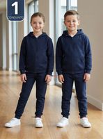 Conjunto Escolar Buzo Pantalón Y Polerón 100% Algodón Niño Unisex Color Azul 3 a 16 años