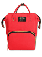 Mochila Maternal Bolso Pañalera Nylon Bebé Térmica e Impermeable Dark Red