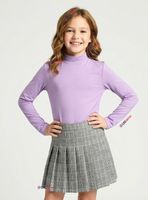 Polera Camiseta Bambú Lila Cuello Beatle Primera Capa Manga Larga Niña