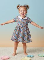 Vestido Manga Corta Floreal Multicolor Verano Niña 2 a 7 años