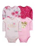 Pack 4 Bodys Tedmimak Niña Manga Larga Little Princess 100% Algodón