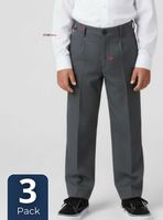 Pak 3 Pantalones Escolares Colegio Clásico Gris para Niños