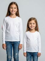 Pack 6 Camisetas Algodón Manga Larga Polera Primera Capa Color Blanco Niña