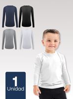 Camiseta Bambú Primera Capa Polera Cuello Redondo Surtido Niño