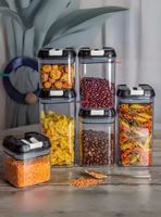 Set Contenedor de Alimentos 7 Piezas Herméticos de Plástico Cocina Despensa