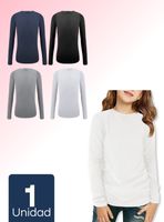 Camiseta Bambú Primera Capa Invierno Niña Cuello Redondo