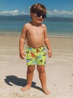 Short De Playa Para Niños Traje De Baño Pantalón Corto Amarillo Dinosaurios