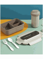 Fiambrera Contenedor 1200 Ml Lunch Box Táper Hermético + Vaso Plástico Beige