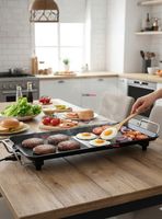 Plancha Eléctrica Parrilla ExtraGrande Antiadherente Churrasquera 1500W de Potencia