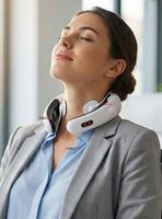 Masajeador Electro Estimulador Cervical Cuello Recargable 2 Electrodos