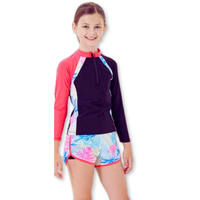 Traje de Baño de dos piezas manga larga para Niñas 7 años a 11 años