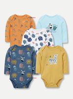 Pack 5 Bodys Manga Larga 100% Algodón Bebé Niños Friendly Safari