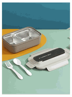 Fiambrera Contenedor 800 ml Térmico 2 Divisiones Táper Hermético Acero Inox Beige