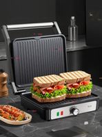 Plancha Parrillera Eléctrica 2000W Asadora Sandwichera Doble Cara Antiadherente