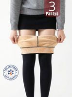 Pack 3 Calzas Mujer Panty Con Polar Térmica Color Negra Chiporro