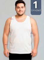 Camiseta Sin Manga Básica Suave 100% Algodón Blanco Niño y Juvenil