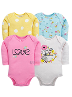 Pack 4 Bodys Tedmimak Niña Manga Larga Love