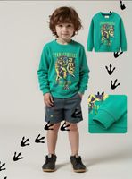 Polerón Algodón Cuello Redondo Niño Verde Dinosaurio