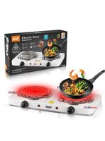 Cocina Eléctrica 2 Platos 2000W Cocinilla Portátil Color  Blanco
