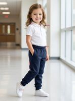 Buzo Pantalón Escolar Niña Unisex 100% Algodón Azul Bota Acanalada 3 a 16 años