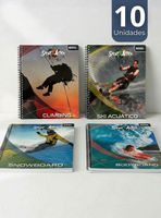 Pack 10 Cuadernos Universitario SportX Action Ross 7mm de 100 hojas Diseños Surtidos