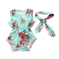 Body Floreado con Cinta para Bebé Niña Jump Kids Turquesa