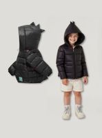Parka Dinosaurio Con Capucha  Niño Manga Larga Negro