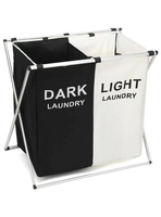 Canasto Ropa Doble Plegable Tela Diseño Práctico