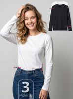 Pack 3 Camisetas Poleras Polar Primera Capa Manga Larga Colores Surtidos Mujer