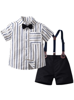 Conjunto de vestir con corbatín y pantalón corto 9 meses a 5 años