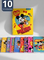 Pack 10 Cuadernos Universitarios Mickey Mouse Proarte de 7mm 100 Hojas Diseño Surtido