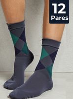 Pack12 Pares Calcetines Acrílico de Vestir Hombre Rombos Surtidos