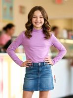 Pack 3 Polera Camiseta Polar Lila Primera Capa Cuello Beatle Mangas Largas Niñas