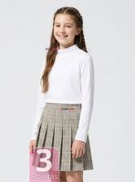 Pack 3 Poleras Camiseta Polar Blanca Primera Capa Cuello Beatle Mangas Larga Niñas