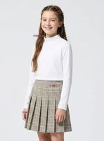 Polera Camiseta Polar Blanca Primera Capa Cuello Beatle Mangas Largas Niñas