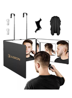 Espejo De 3 Vías De Corte De Pelo Triple De 360° Con Ganchos